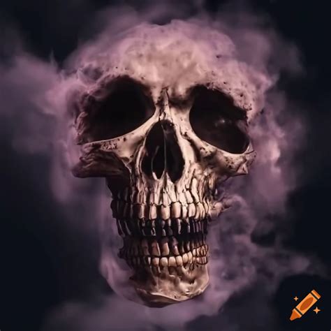 Artistic Representation Of A Smoky Skull In Stormy Clouds On Craiyon