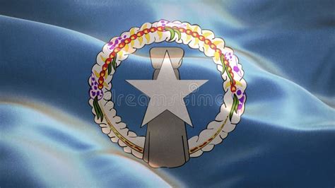 Flag Of Northern Mariana Islands Waving In The Wind 3D Waving Flag