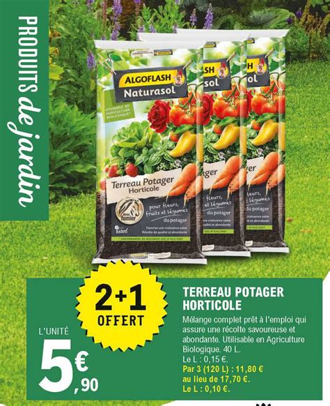 Promo Terreau Potager Horticole 2 1 Offert Chez E Leclerc Jardi