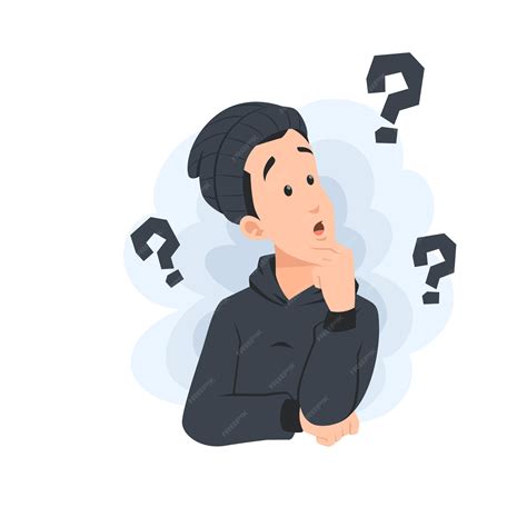 Personagem de homem pensando | Vetor Premium