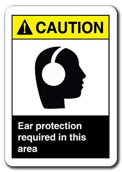 Vinyl Stickers Caution Ear Protection Required In This Area Safety