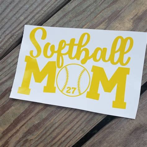 Softball Car Decal Etsy