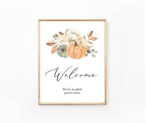 Fall Welcome Sign Printable Welcome Sign Wedding Reception - Etsy