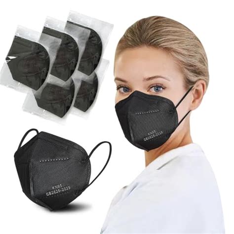 Borje Kn95 Face Masks 50 Pcs 5 Ply Protection Black Kn95 Mask