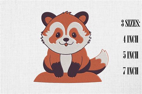 Cute Red Panda Embroidery Design · Creative Fabrica