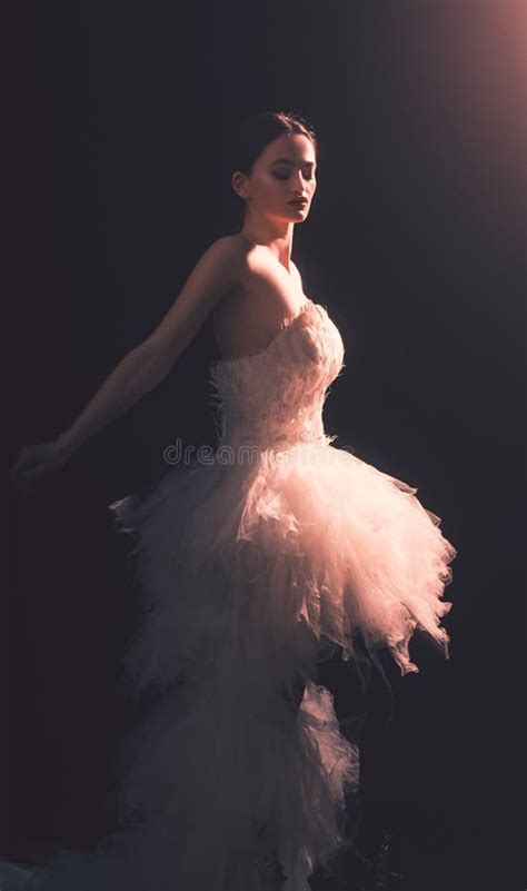 Gorgeous Brunette Model Ballerina Girl With Beautiful Hairstyle And