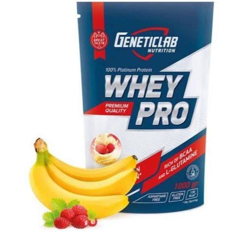 Купить Genetic Lab WHEY PRO 1000g/30 serv (Апельсин, банан-земляника ...