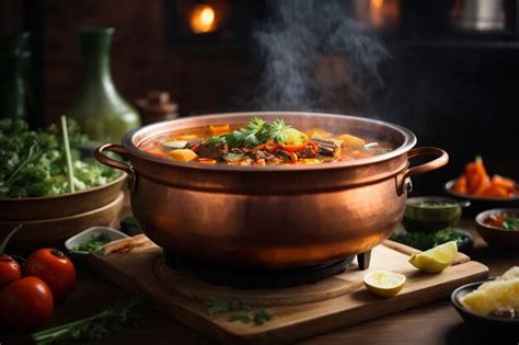 Premium Ai Image Hot Copper Pot Stew Spicy Hot Pot Ai Technology