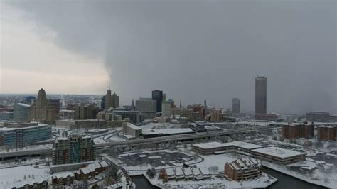 Amazing Rare Drone View OF Lake Effect Snow Hitting Buffalo NY And ...