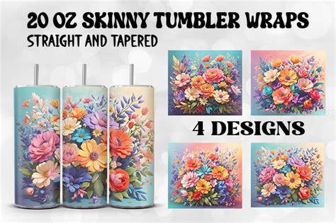 Wildflowers Tumbler Wrap Skinny Sublimat Graphic By Lazycraftlab