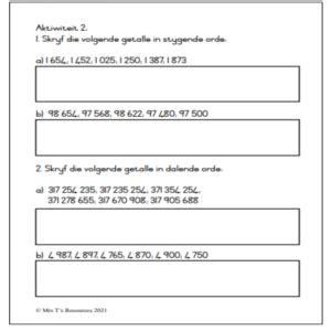 Graad Wiskunde Werkkaarte Vir Kwartaal Teacha