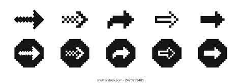 Pixel Arrows Vector Pixelart Arrows Stock Vector Royalty Free