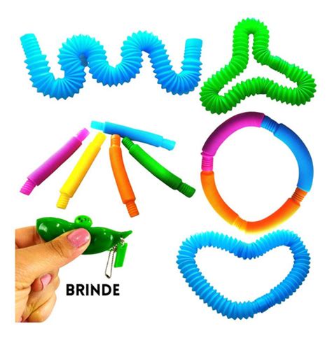 Kit Tubo Fidget Tube Toys Folding Pop It Cifao Brinde Frete Gr Tis