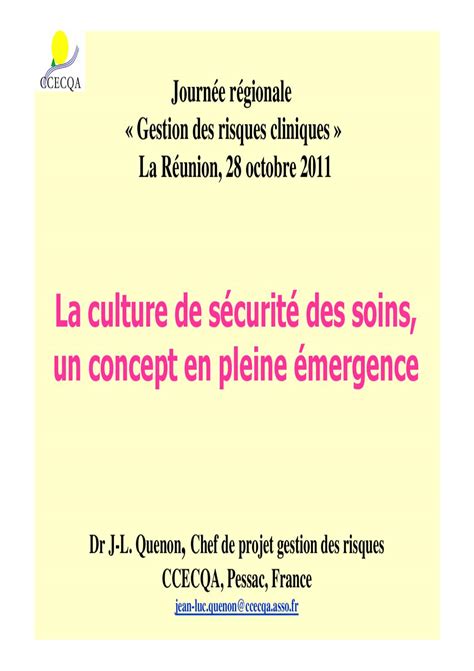 La Culture De S Curit Des Soins Un Concept En Pleine Mergence By Ars