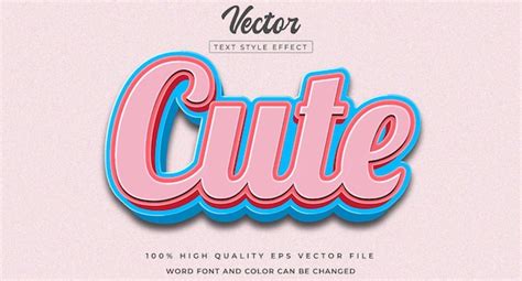 Premium Vector Editable Text Cute 3d Text Style