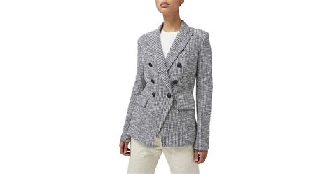 Rag Bone Preston Tweed Double Breasted Blazer In Gray Lyst