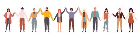 Diverse Group Of People Holding Hands Illustrations Royalty Free