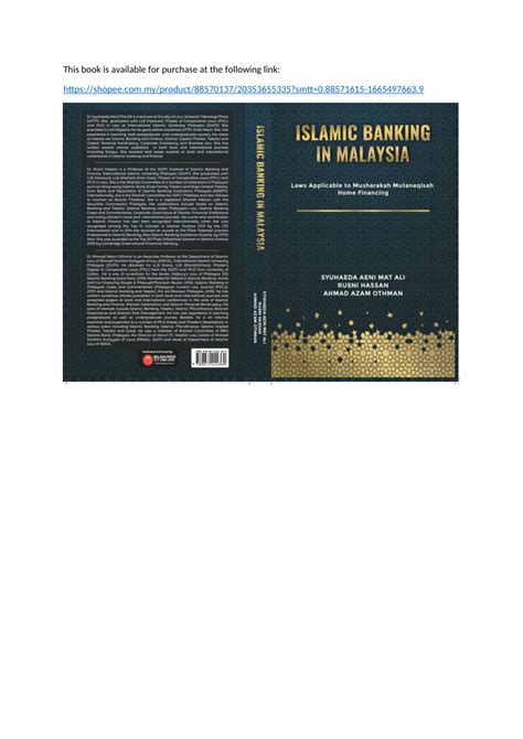 (PDF) ISLAMIC BANKING IN MALAYSIA: LAWS APPLICABLE TO MUSHARAKAH MUTANAQISAH HOME FINANCING