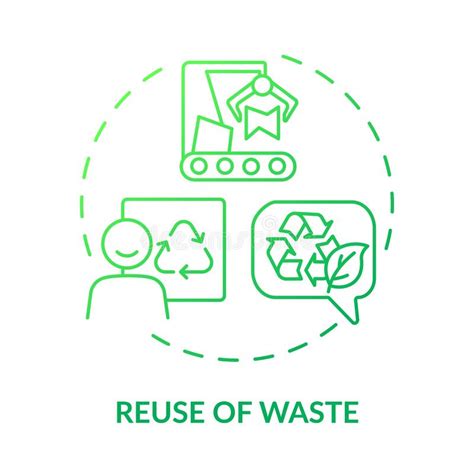 Reuse Of Waste Green Gradient Concept Icon Stock Vector Illustration