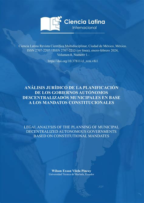 Pdf An Lisis Jur Dico De La Planificaci N De Los Gobiernos Aut Nomos