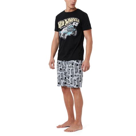 Hot Wheels Men S Graphic Pyjama Set Black BIG W