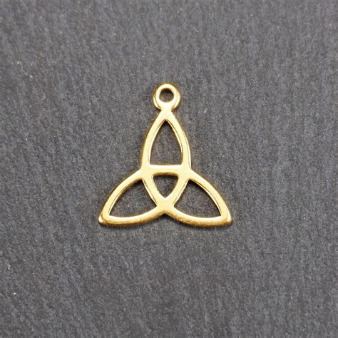 1 Celtic Pendant Triqueta Triquetra Triquetta Gold Plated Etsy