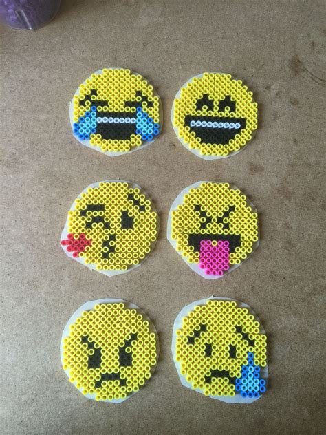 Emoji Faces Perler Beads Diy Perler Beads Perler Beads Designs Images