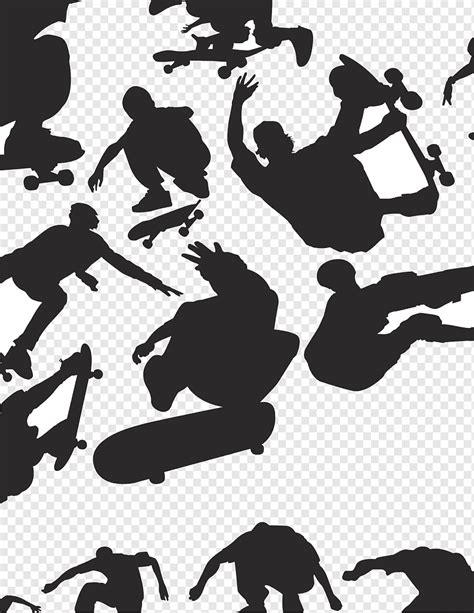 Skateboarding Figure Silhouettes Png Pngwing