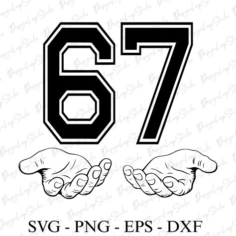 hand drawing of six seven 3