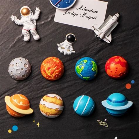 Planet Refrigerator Sticker Astronaut Resin Magnet Paster Message Board