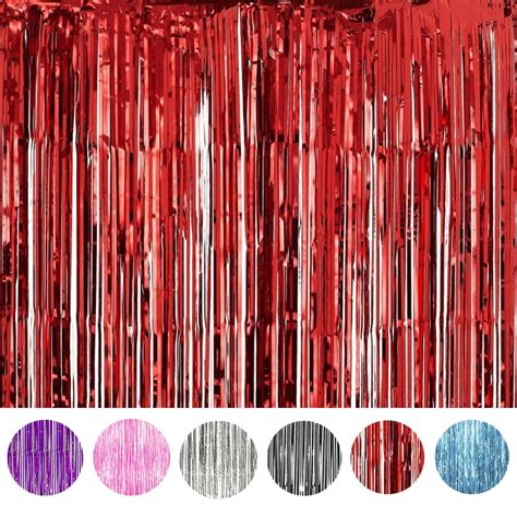 Pcs Foil Fringe Curtain Door Curtain Metallic Tinsel Photo Backdrop