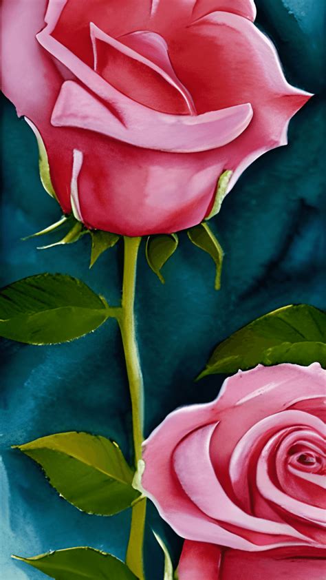 Pink Rose Watercolor Painting · Creative Fabrica