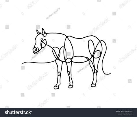 Single Line Art Horse Drawing Stock Illustration 2114341478 Shutterstock