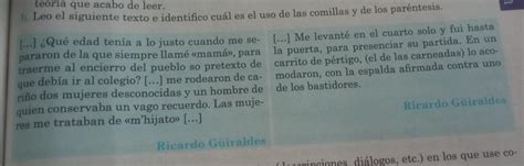 B Leo El Siguiente Texto E Identifico Cu L Es El Uso De Las Comillas Y