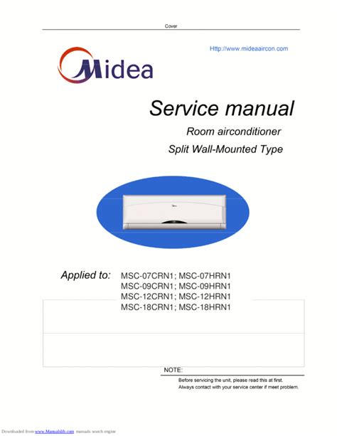 Midea Air Conditioner Service Manual Model Msc07crn1