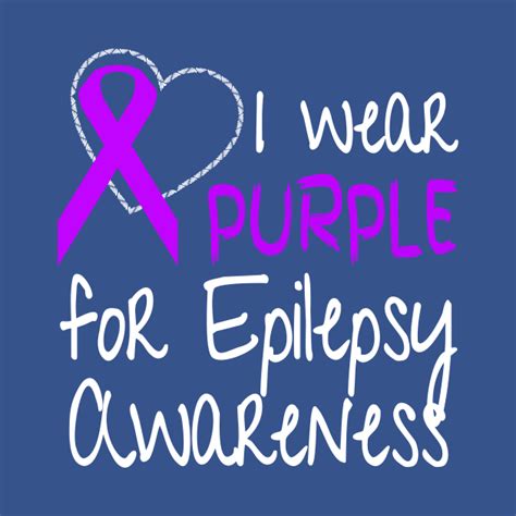 I Wear Purple For Epilepsy Awareness Ribbon Design Purple Ribbon For