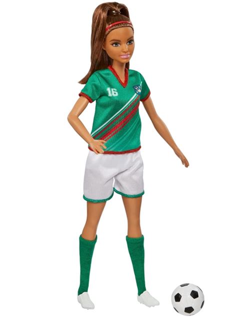 Boneca Barbie Jogadora De Futebol Camisa Verde Vermelha Mattel