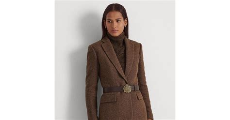 Ralph Lauren Ralph Lauren Herringbone Tweed Blazer In Brown Lyst