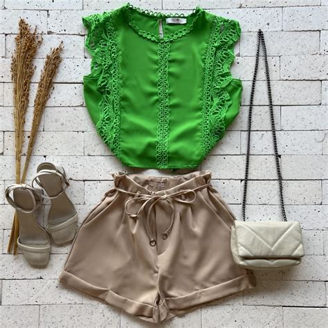SHORT ALFAIATARIA PENCES E AMARRAÇÃO LUXO NUDE Dondoca Moda Feminina