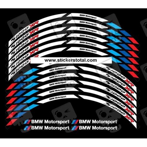 Bmw Motorsport S1000xr Reflective Wheel Stickers Rim Stripes Decals