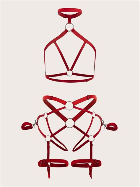 Ring Linked Harness Lingerie Set Shein Usa