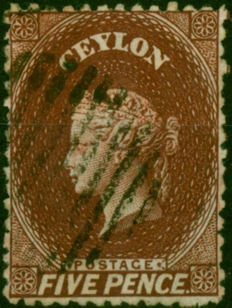 Ceylon D Red Brown Sg X Wmk Reversed V F U Stamps Empire