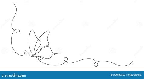 Butterfly In One Continuous Line Drawing Beautiful Flying Moth For