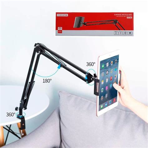 Suporte Para Cama E Mesa Articulado Universal P Tablet E Celular