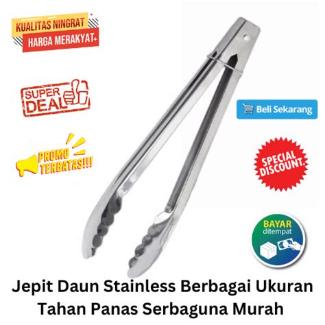 Jual BISA COD PROMO Jepit Daun Stainless Berbagai Ukuran Tahan Panas