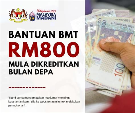 Bantuan Tunai Bmt Rm Mula Dikreditkan Bulan Depan Berikut Senarai