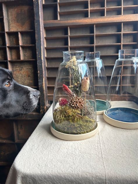 Ceramic Handmade Dish With Recycled Glass Terrarium Etsy