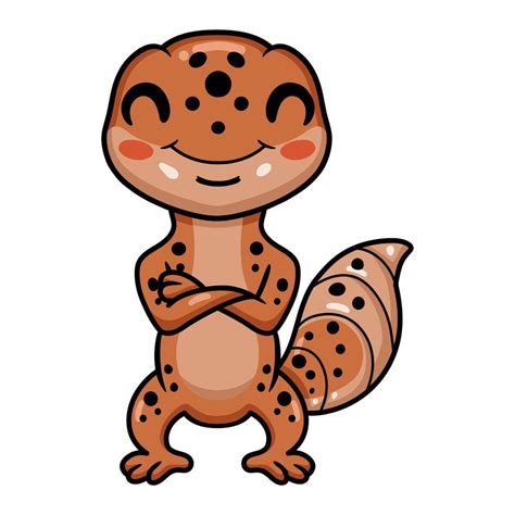 Cute leopard gecko cartoon standing 13210075 Vector Art at Vecteezy