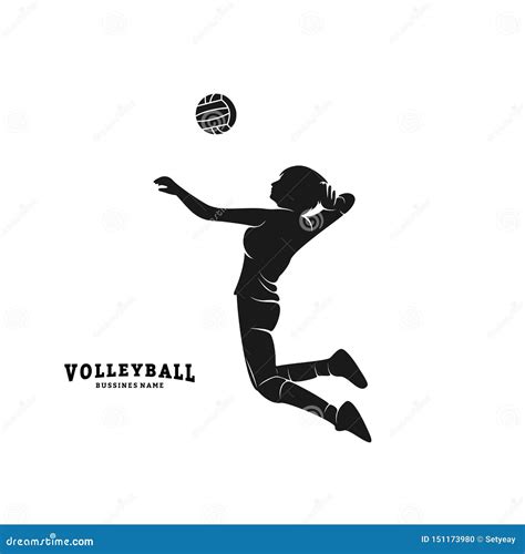 Vector Del Jugador De Voleibol Silueta Del Jugador De Voleibol