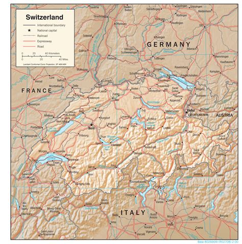 Geographic Map Of Switzerland Country Report